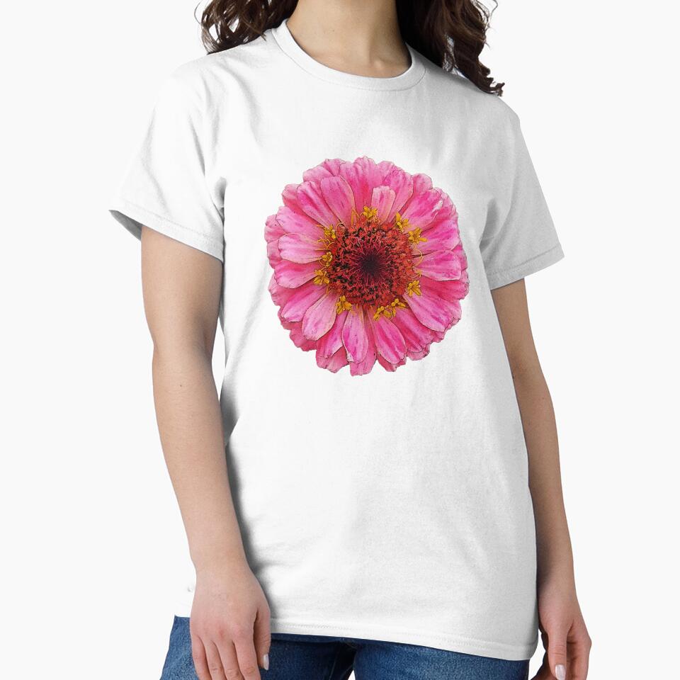 Realistic Pink Zinia Flower by monica-mirt