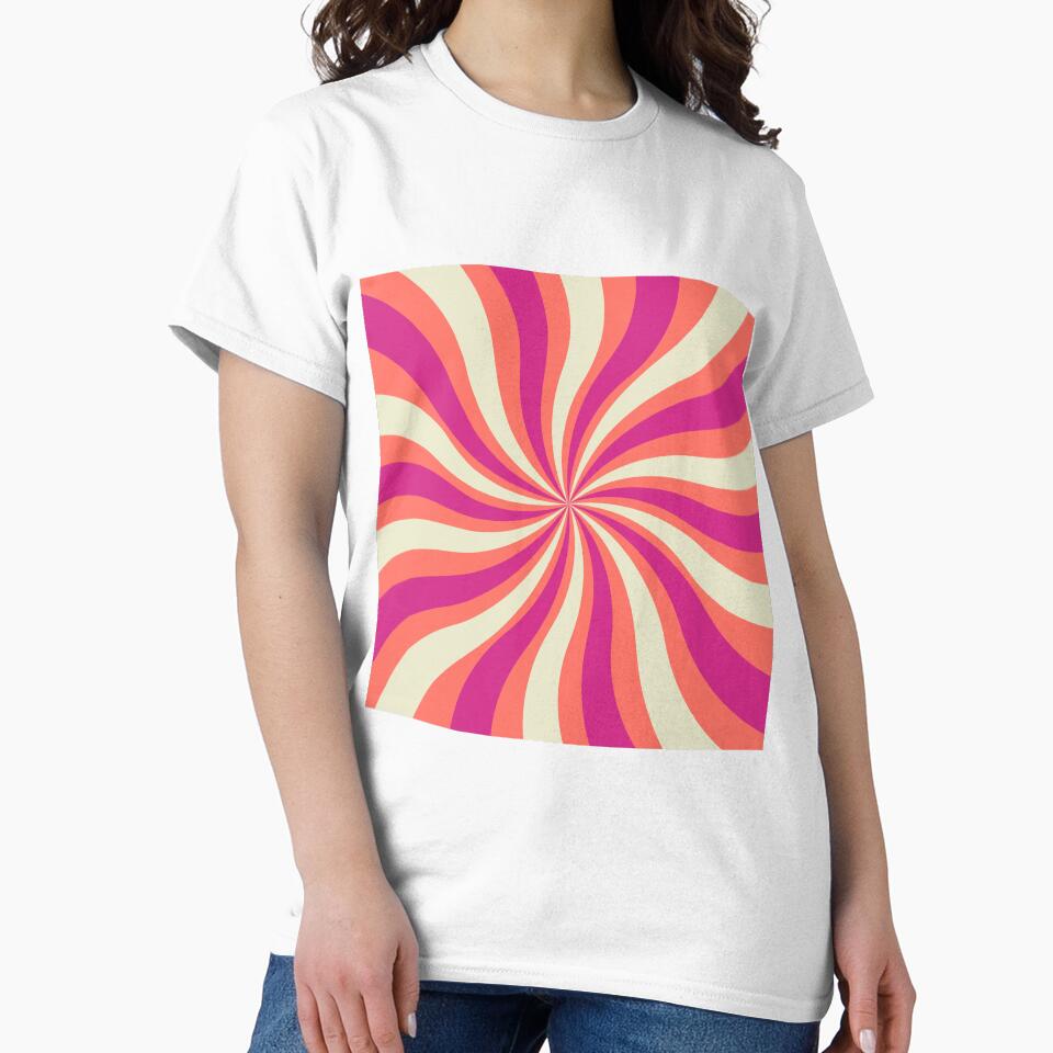 Groovy pink and orange candy swirl by ReneMagritteArt