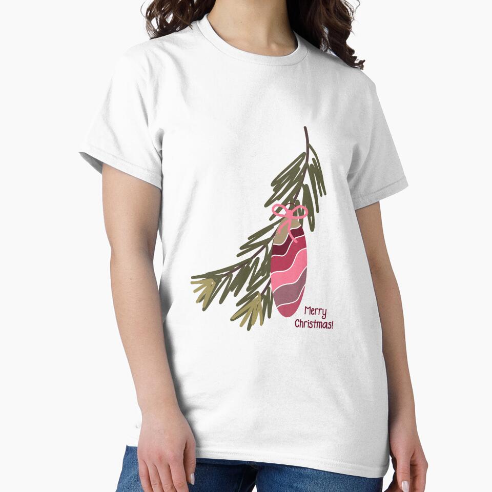 Copy of Merry Christmas fir bauble and bow by FrancesPoff