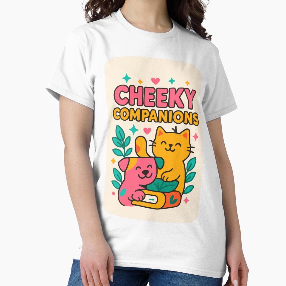 Cheeky Companions – Cute Cat & Dog Reading Shirt by Cheeky Companions