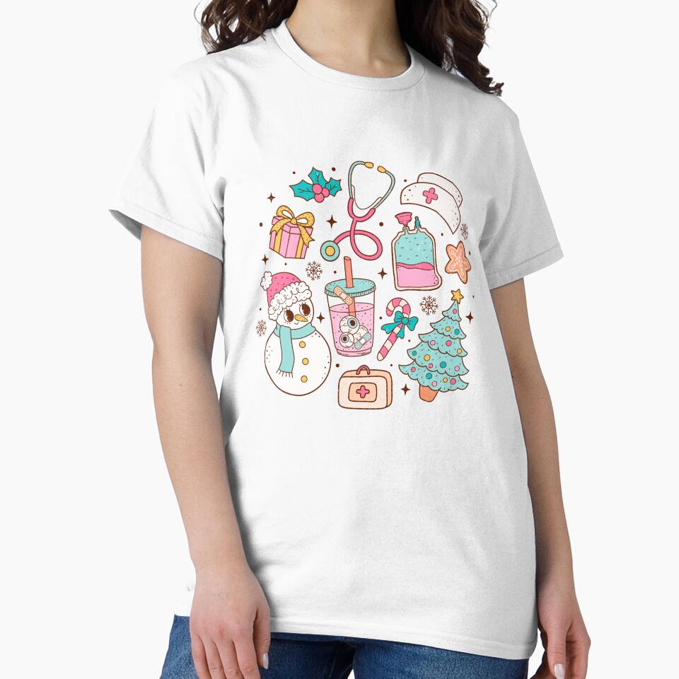 Retro Nurse Christmas Collection - Holiday Healthcare Illustration by DigitalByEb