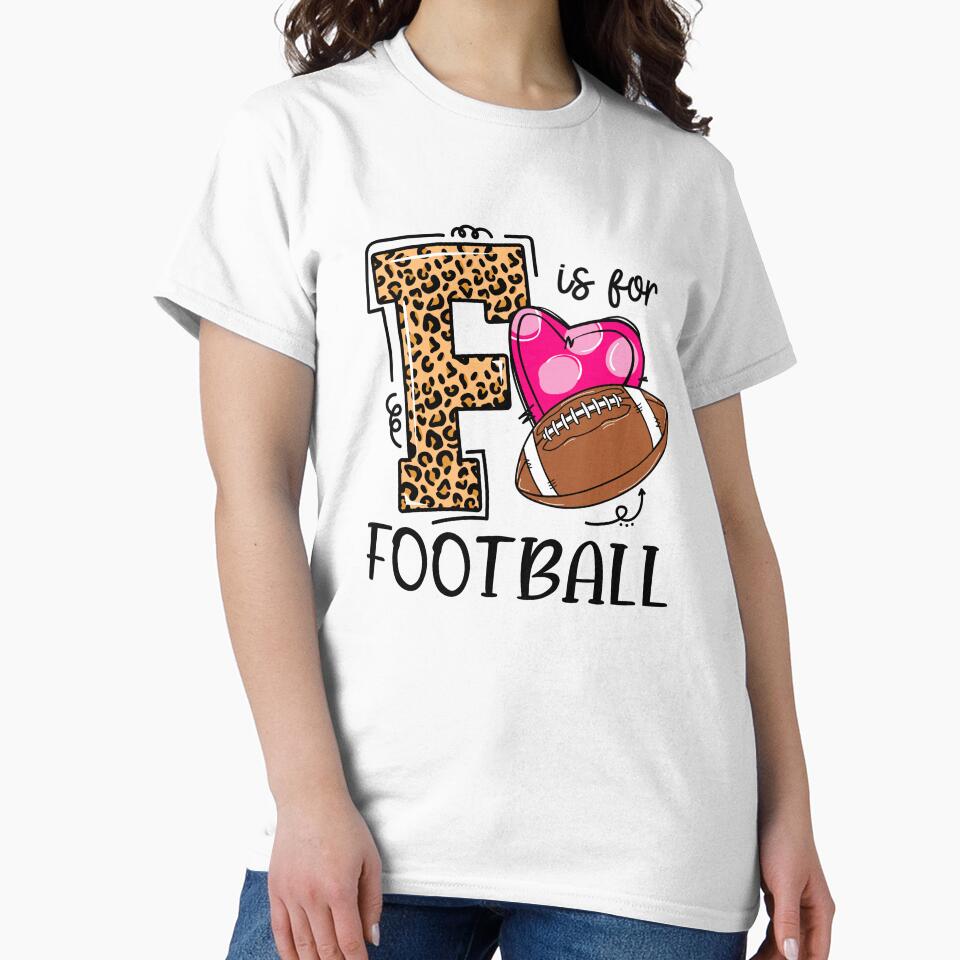 Game Day F Is For Football Funny Team Sports Gifts Men Women by AdellAddie