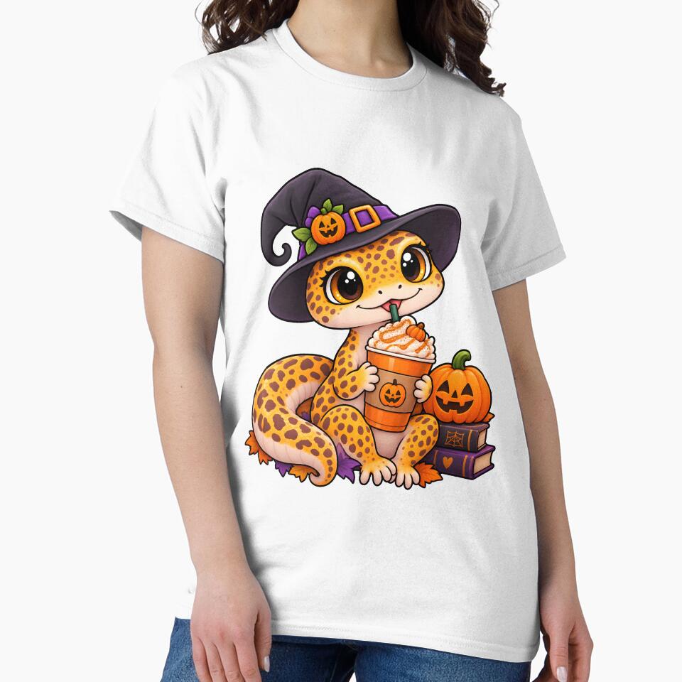 Pumpkin Spice Gecko – Cute Halloween Exotic Animal Vet Design by Bettybee00