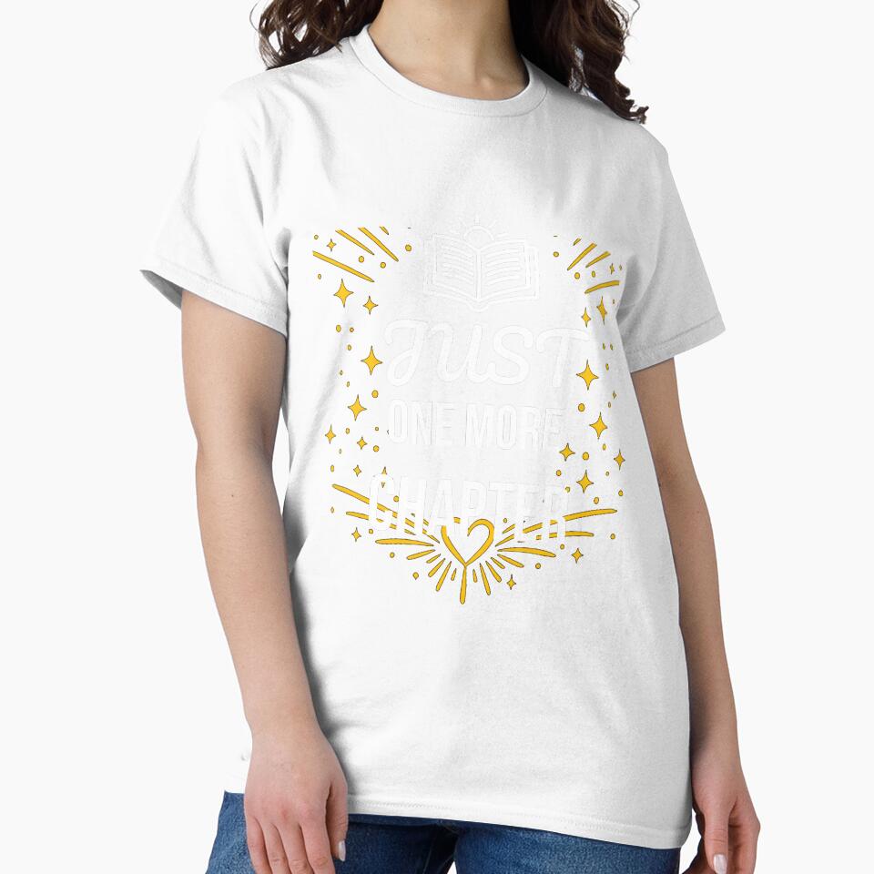 Just One More Chapter – Book Lover T-Shirt & Sticker Design by VividHatch