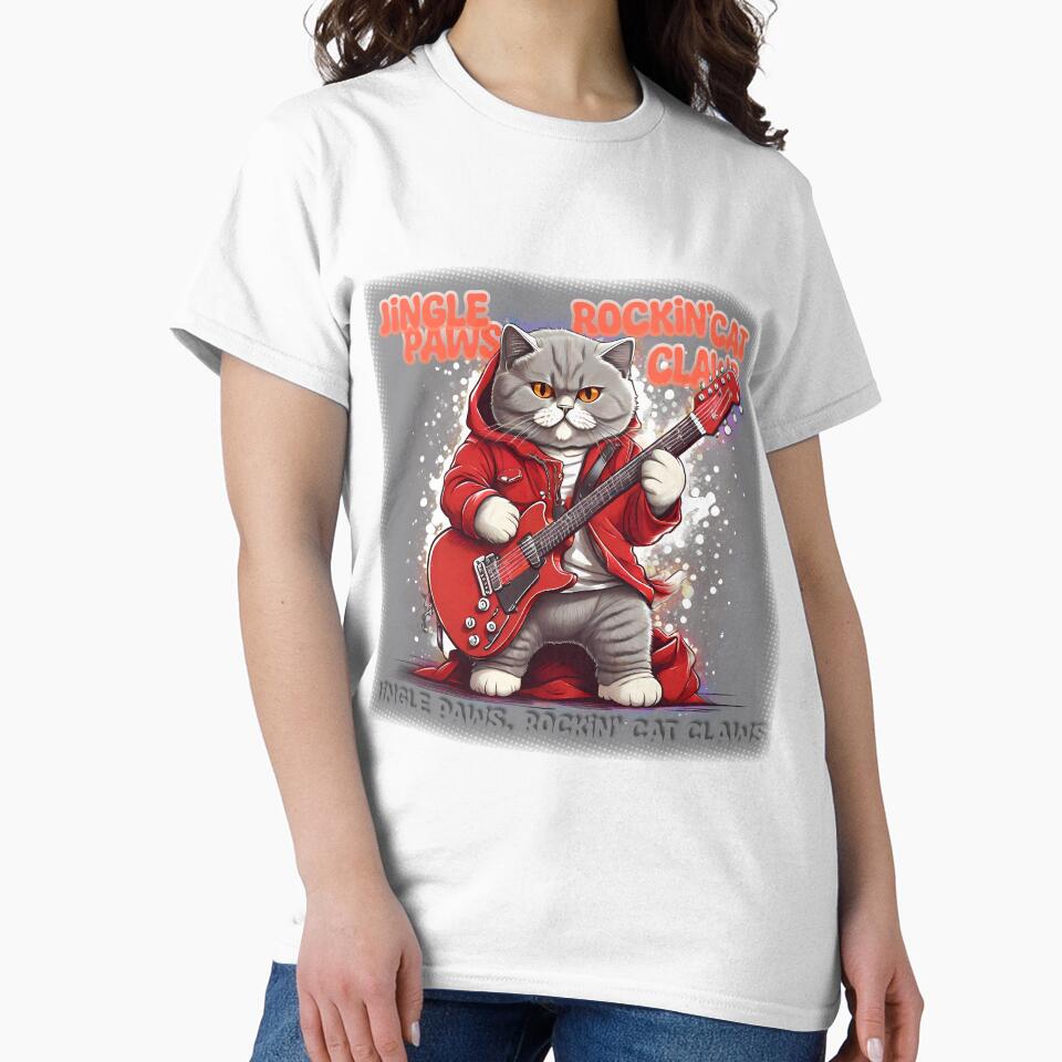 Festive Feline: Rockstar Cat in Red Coat - Jingle Paws Edition by purrfect pattern