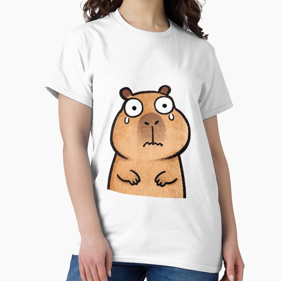 Shocked Capybara | Cute Surprised Kawaii Capybara Sticker & Funny Animal T-Shirt by Atum&Art