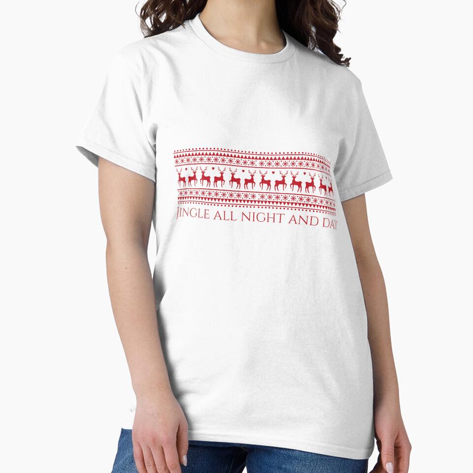 Jingle All Night and Day – Retro Christmas Sweater Style Design by printzy Lab