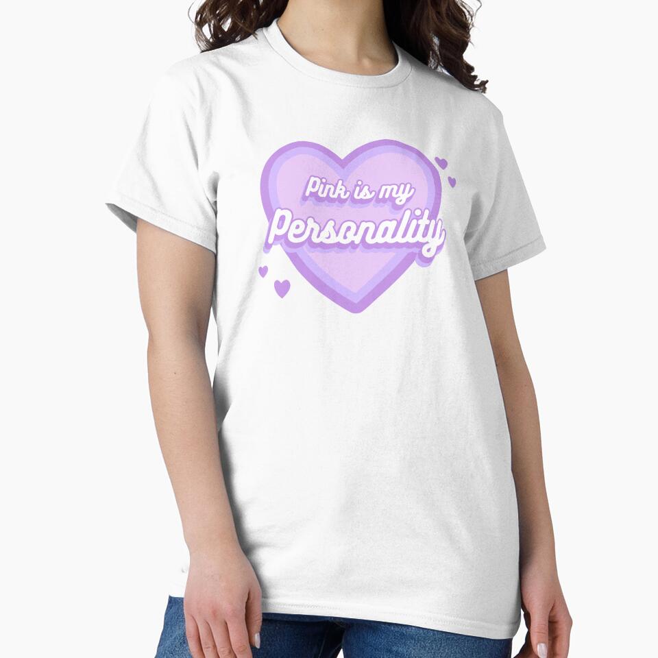 Pink Is My Personality Cute Heart Aesthetic Girly Design by FusionTeeDesign