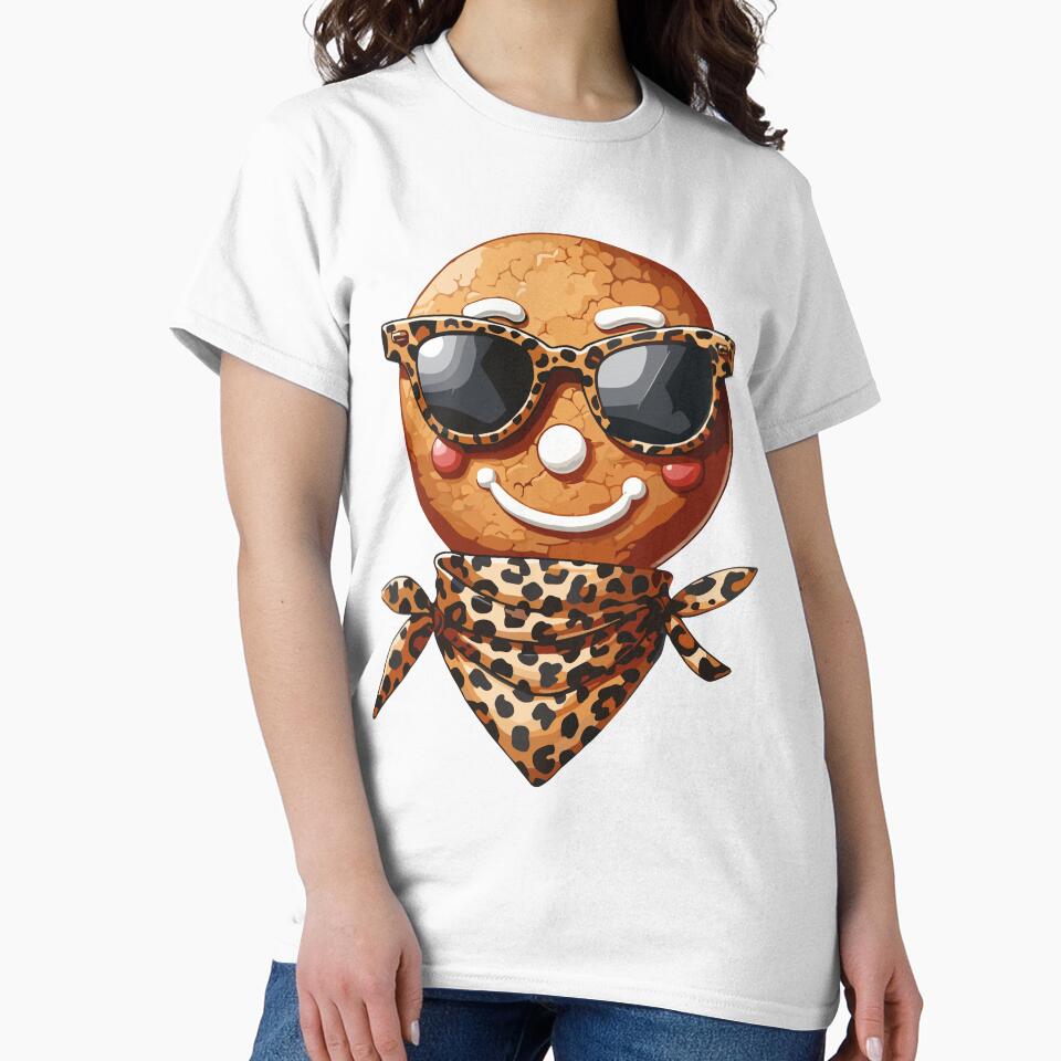 Gingerbread Wearing Leopard Scarf Wearing Sunglasses by Artistoos