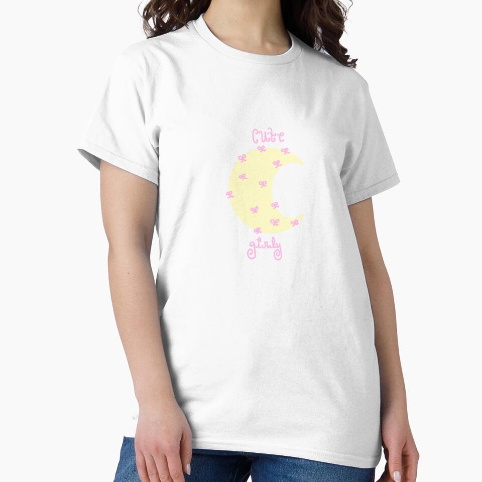 Cute girly crescent moon yellow coquette pink bows by pasteldreams26