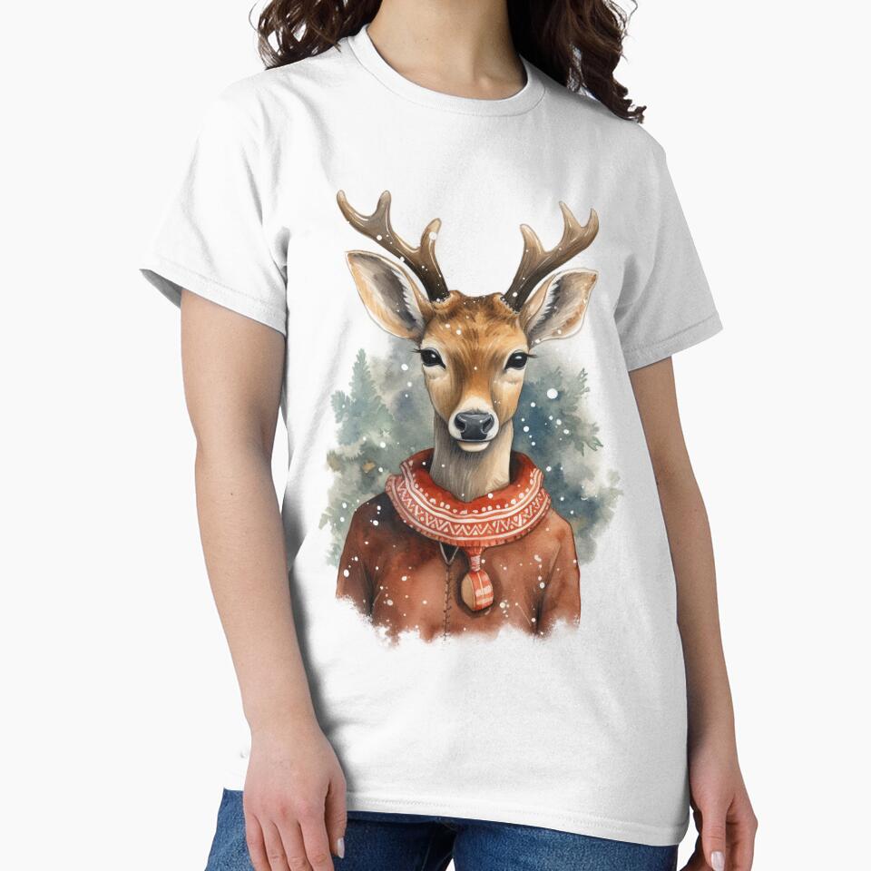 Cute Christmas Xmas Deer by OliveAndSnow