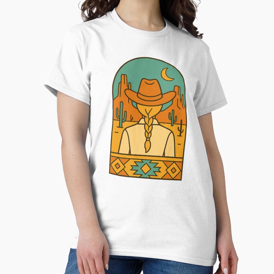 Aesthetic Western Cowgirl Desert Illustration by Tigerr3g