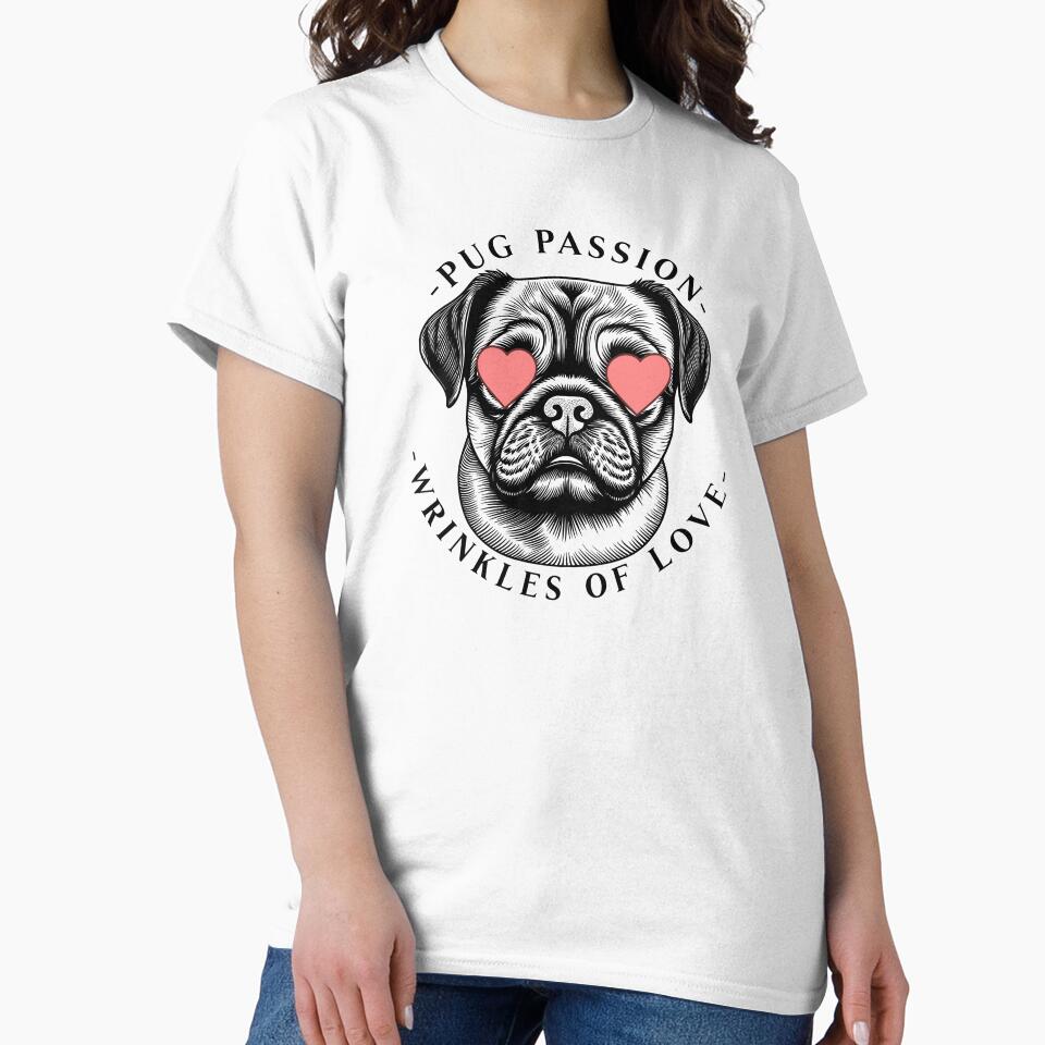 Wrinkles of Love - Cute Dog - Cute Pug by BlueCoastPOD