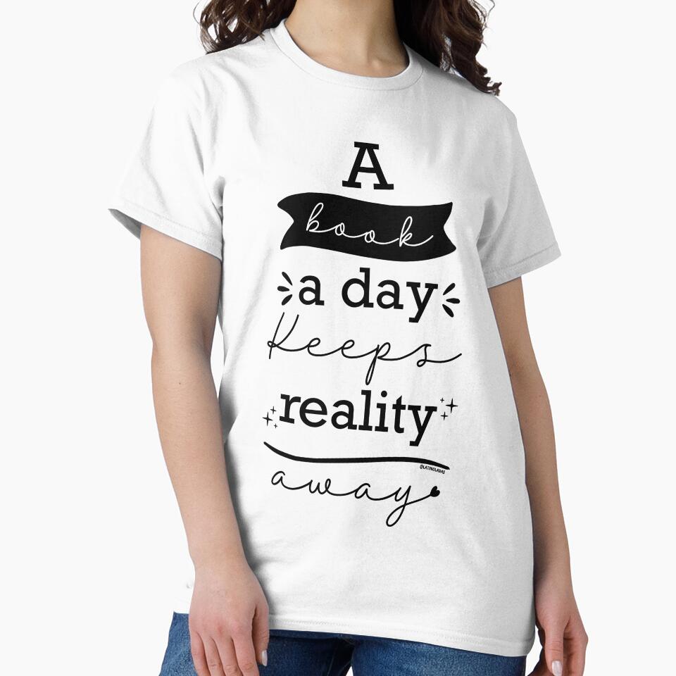 A Book A Day Keeps Reality Away / Bookish Aesthetic Quote For Kindle Girlie Readers Tbr Booktok by Latinoladas