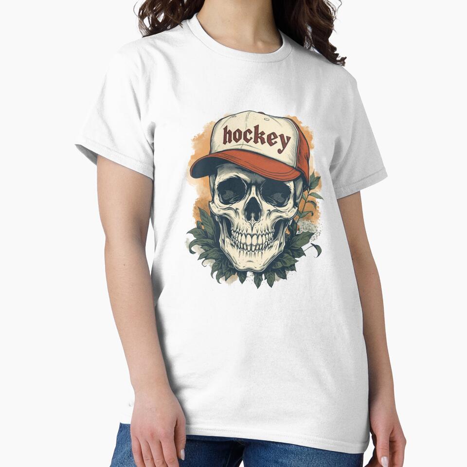 Skull in Hockey Hat Sticker, Winter Sports Magnet by colorleafz