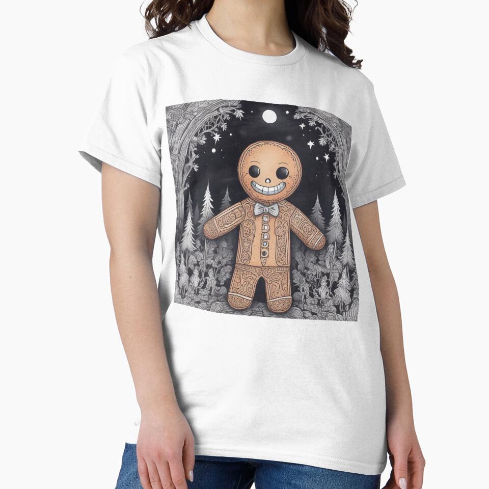 2025 Christmas and Holiday Gingerbread man - Watercolor & Ink 1 by KBMediaArt