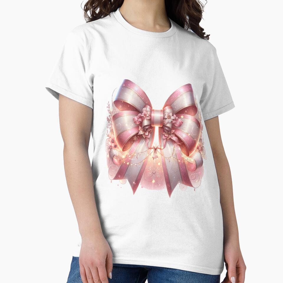 Stylish Coquette Christmas Bow Design – Red & White Holiday Art for T-Shirts, Mugs, Stickers & Gifts by artedigital99