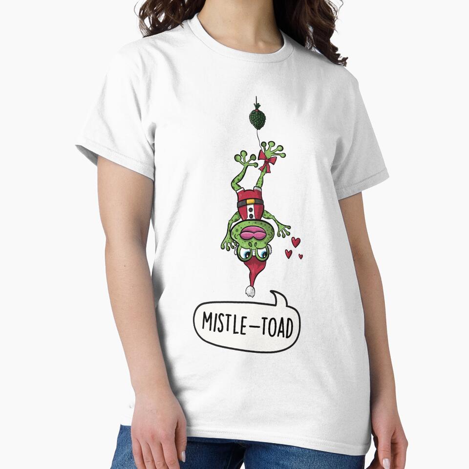Mistletoad - Cute Funny Mistletoe Toad Christmas Cartoon Pun by LEFDDesigns