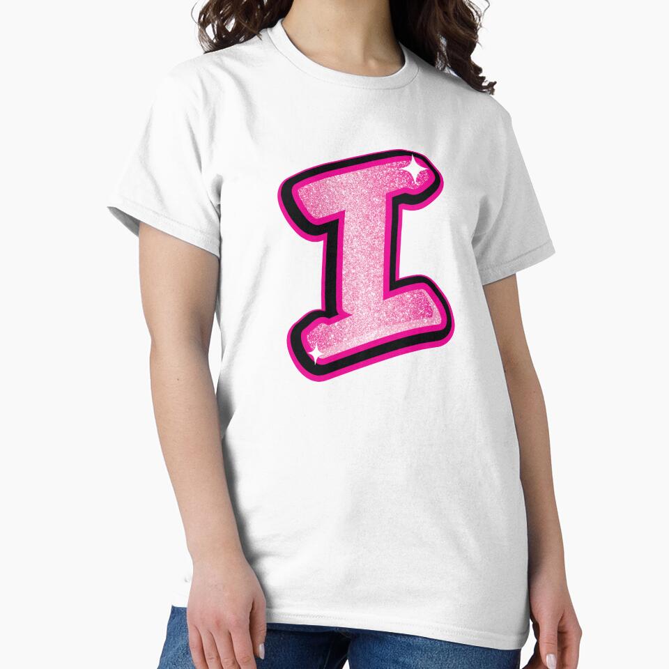 Glitter Pink I Initial Sticker by LazyCreativeCo