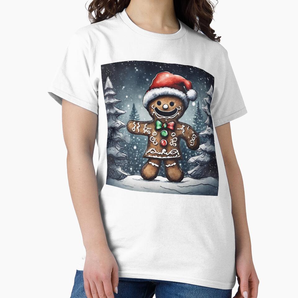 Christmas and Holiday Gingerbread man - Watercolor & Ink 17 by KBMediaArt