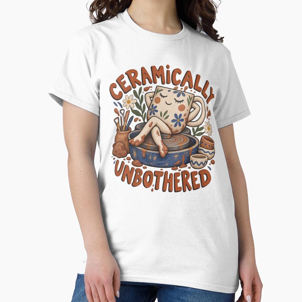 Ceramically Unbothered Funny Pottery Mug Art by ODDLUME CLUB