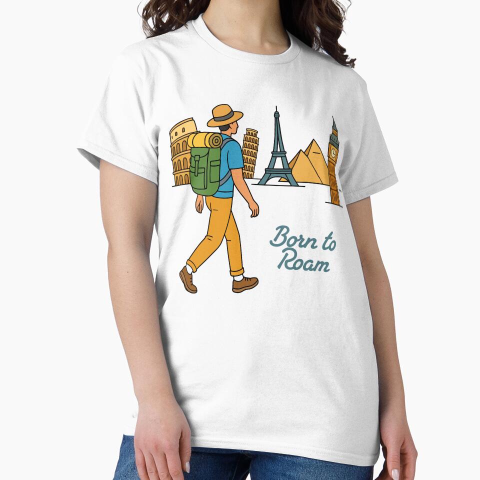 Backpacker World Traveler Illustration – Adventure Nomad Lifestyle Gift for Travel Lovers by Design Atlas