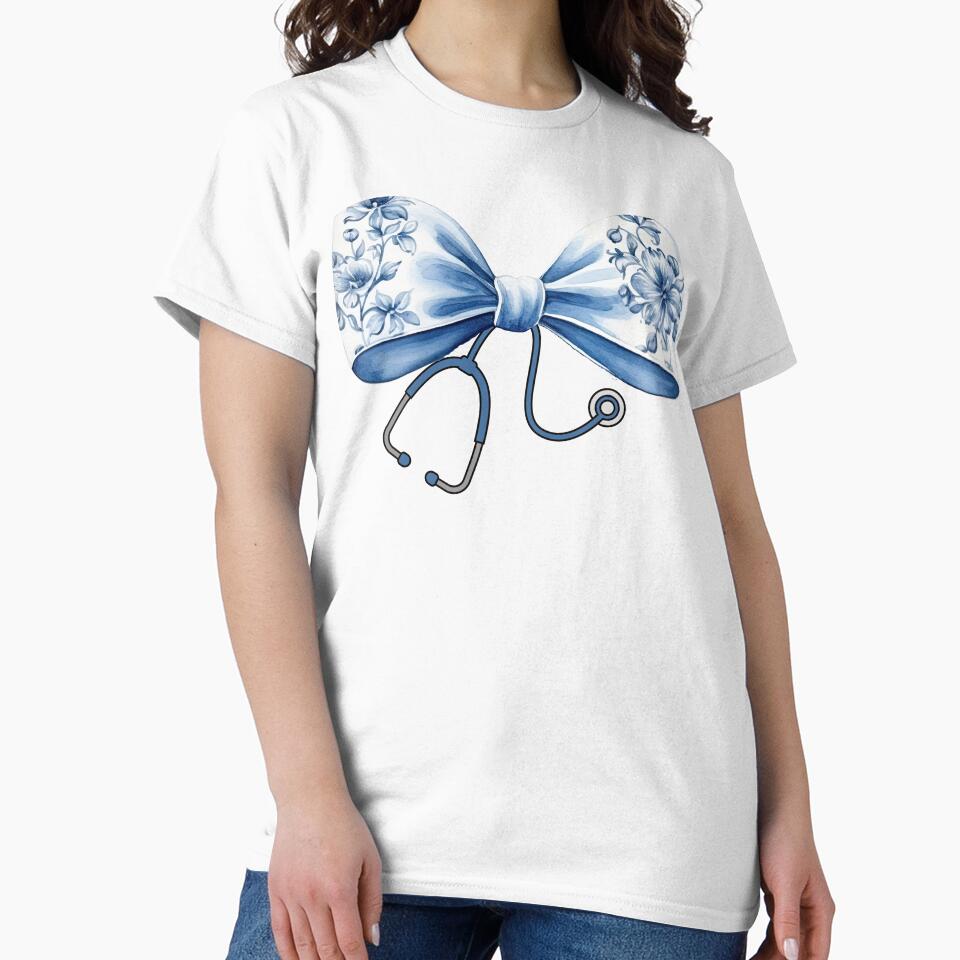 Blue Bow Coquette Stethoscope Nurse New Nurse Floral Coquette Nurse Graduation Gift by CCKimShop