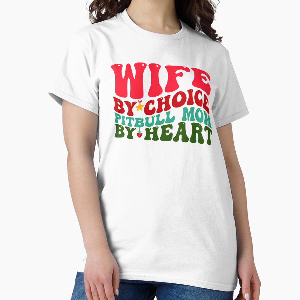 Wife Pitbull Mom Christmas Xmas Dog Mom Funny Groovy by aymanehammi
