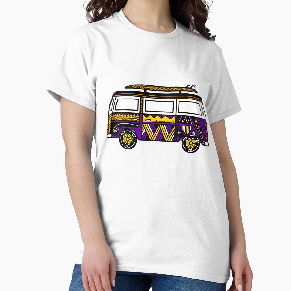 Purple Tribal Van with Surfboard by Steeb757