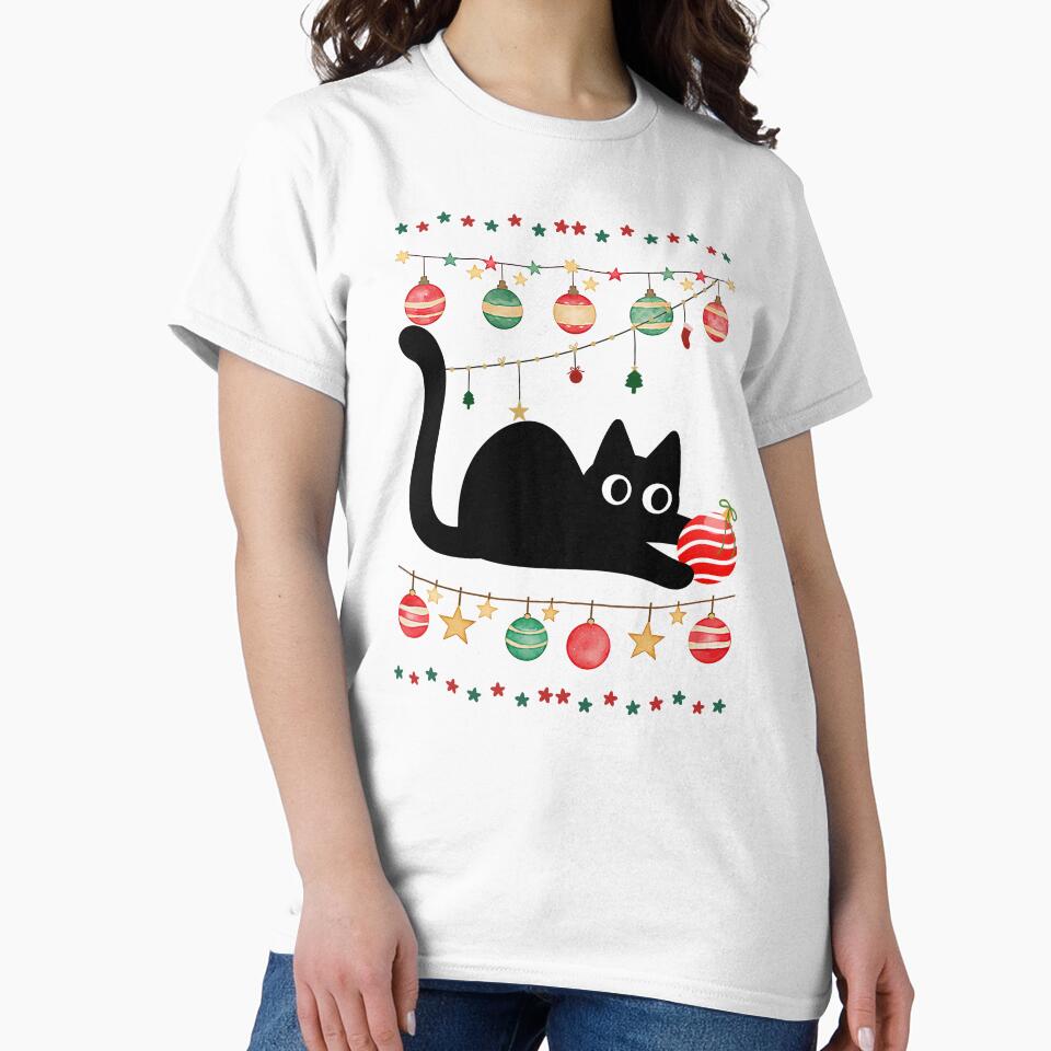 Christmas Cat Playing with Christmas Ornament - Funny Cat Lover Gift by ToxiCool