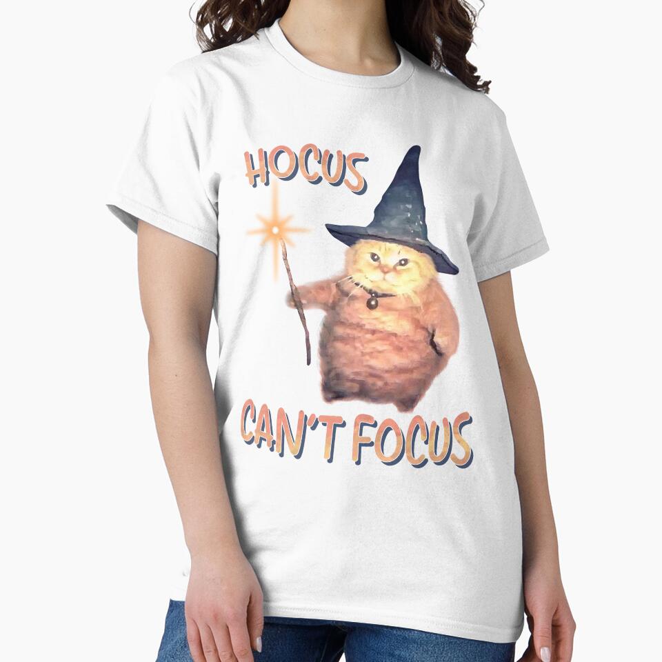 Funny Hocus Cant Focus Cat by RebeccaLittlee