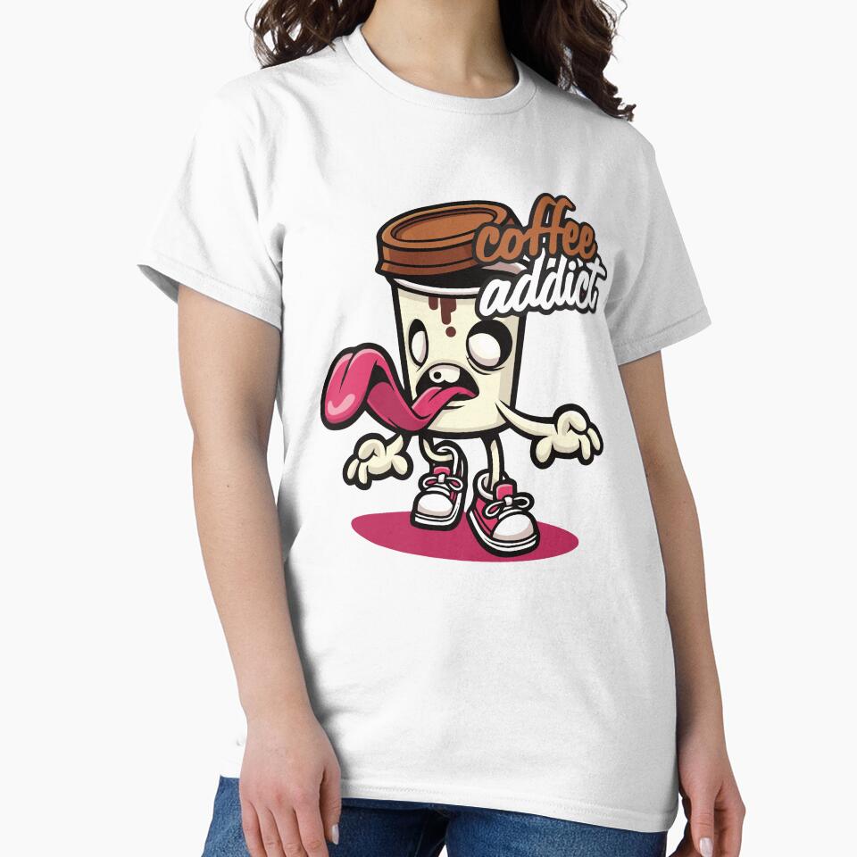 Adorable Coffee Addict Cartoon Character by StickerAndLove