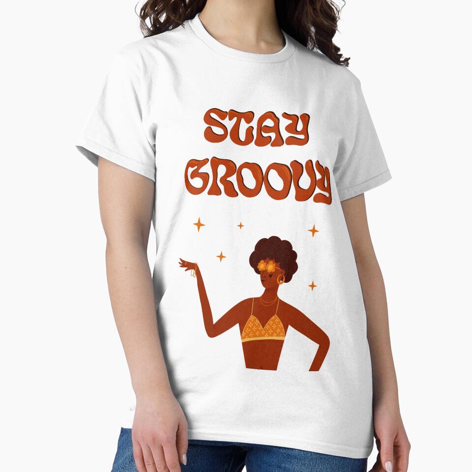 Stay Groovy illustration. Retro Art 60s 70s Sunshine Baby by WeirdyTales