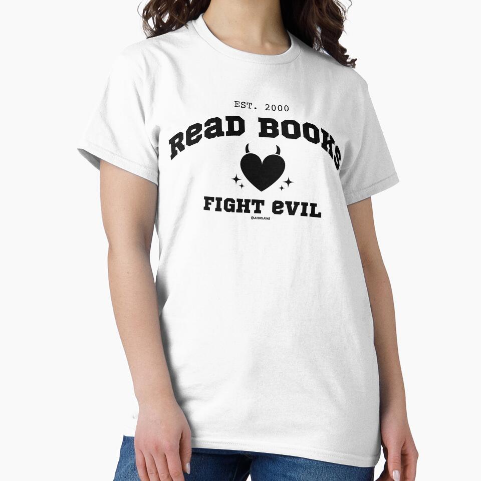 Read Books Fight Evil / Black Heart Bookworm Aesthetic Reading Lover Quote For Kindle Readers Tbr Booktok by Latinoladas
