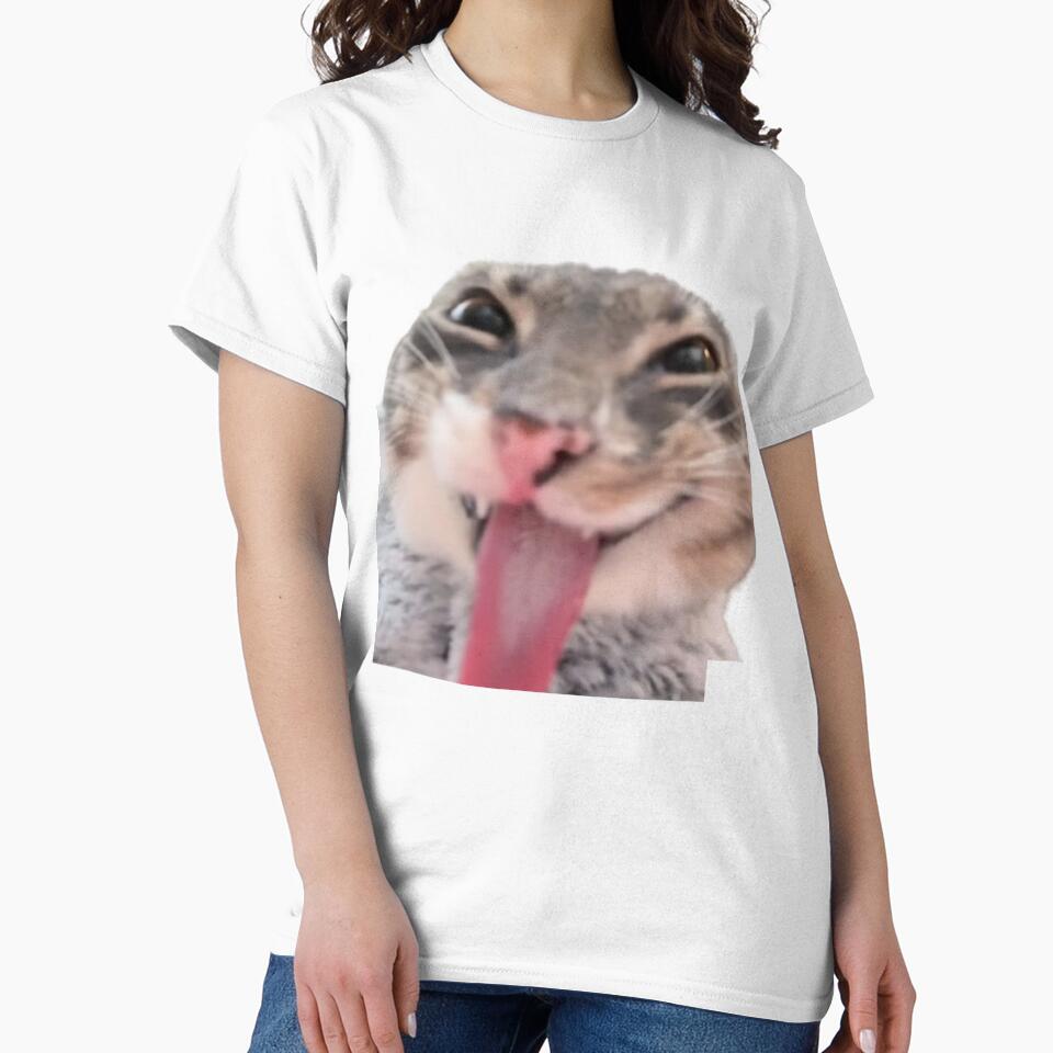 cat with tongue out meme by Shrewd Mood