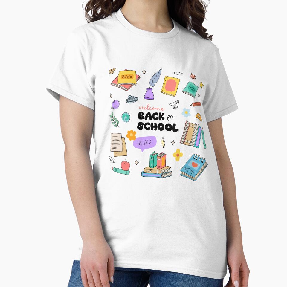 Back to school t-shirt print, sticker, decoration by NatalkaP