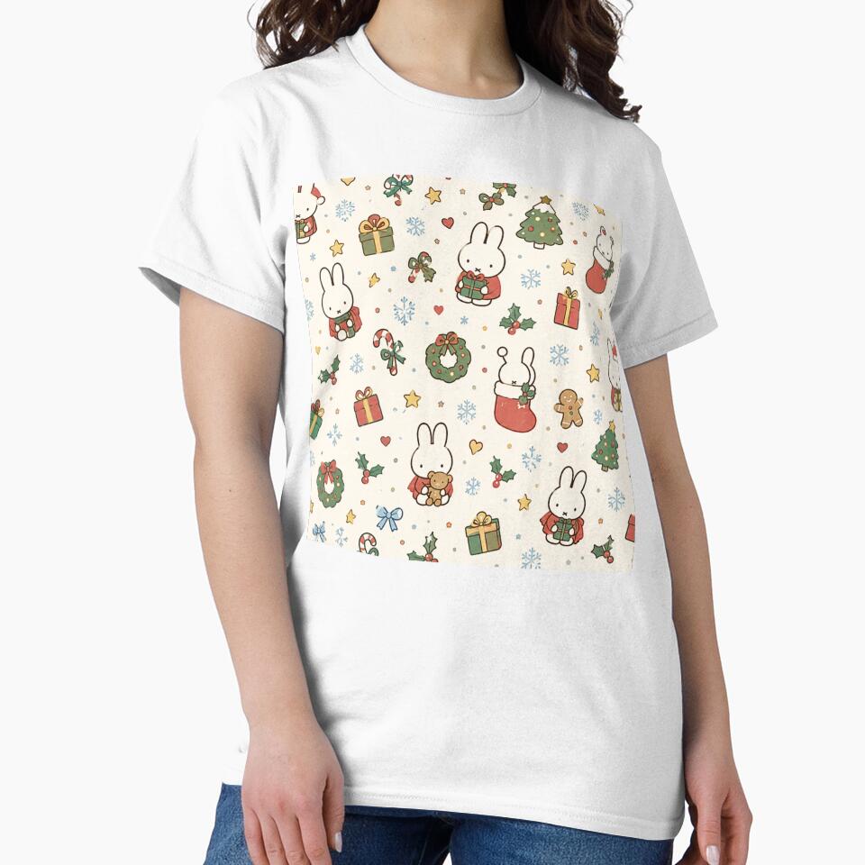 Cute Bunny Christmas Holiday Seamless Pattern by Cozy Moss Studio