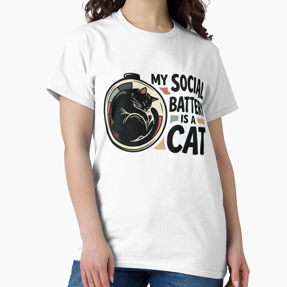 My Social Battery Is A Cat Sleeping Black Cat Quote by mood-draftsman