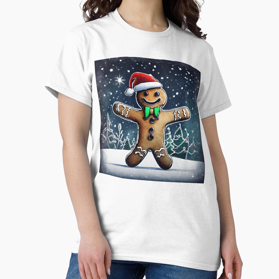 Copy of Christmas and Holiday Gingerbread man - Watercolor & Ink 23 by KBMediaArt