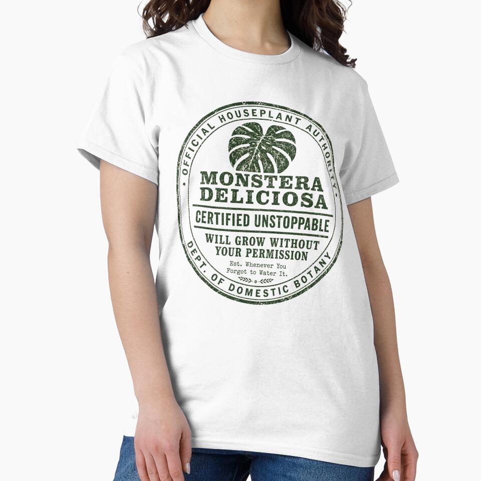 Funny Monstera Gift Certified Unstoppable Plant Parent Humor Houseplant Lover Gift Monstera Stamp Sticker Shirt Plant Mom Gift by Fanverse Merchandise