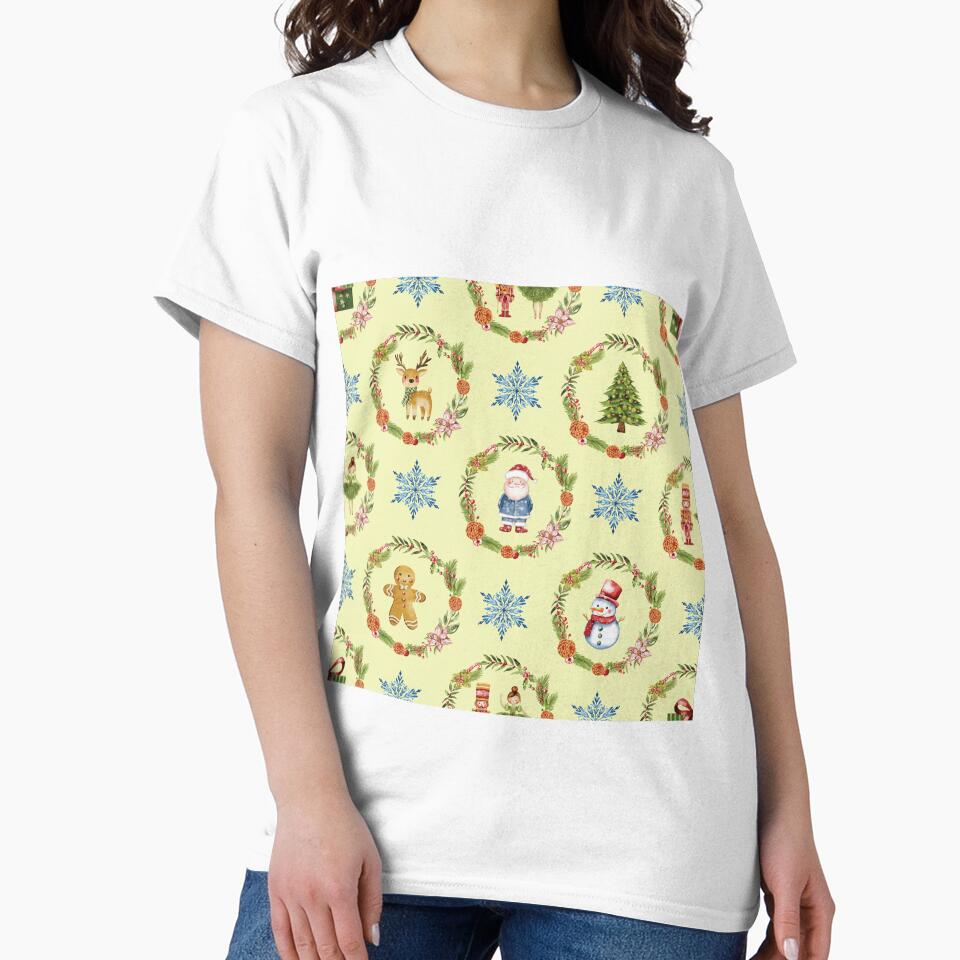 Vintage christmas watercolor pattern by pinkyfish1010
