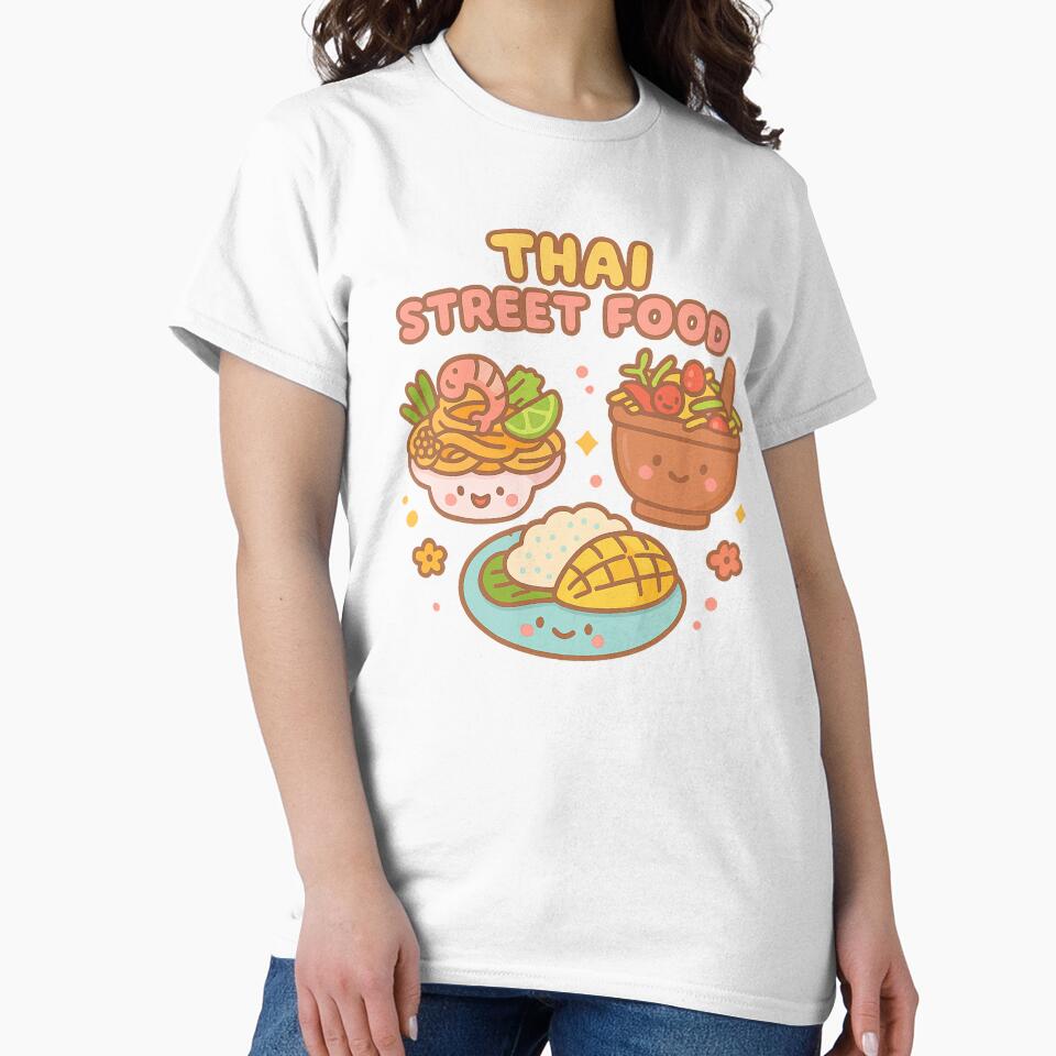 Happy Thai Food Characters – Pad Thai, Som Tum & Mango Sticky Rice by LemonCocoLab