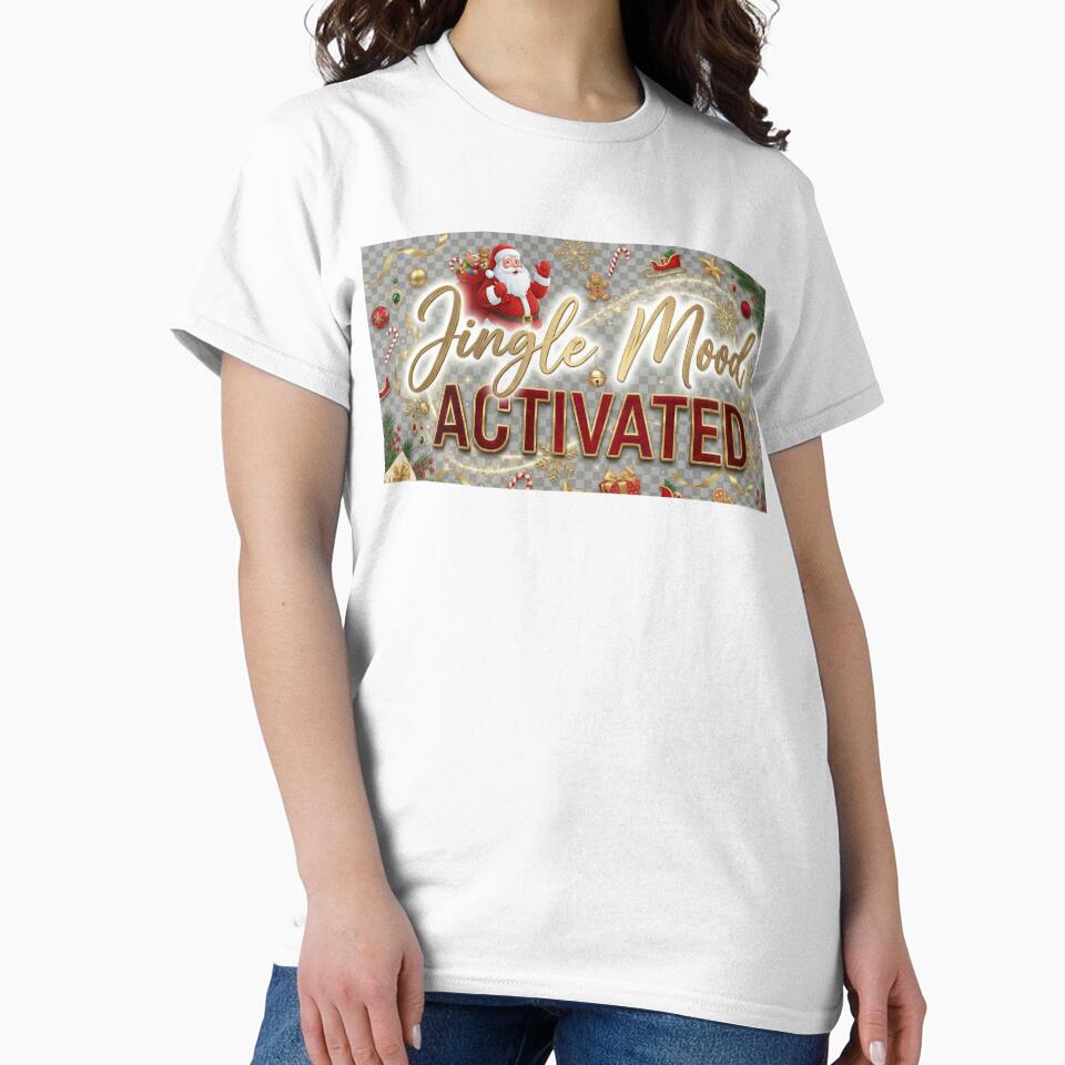 Jingle Mood Activated Funny Christmas Shirt - Holiday Spirit Tee Gift for Women Men by VibeCraftique