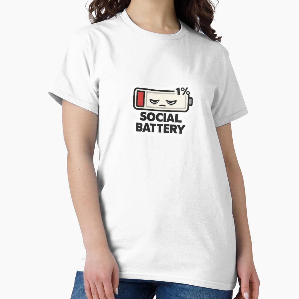 Social Battery 1% Sticker | Introvert Meme by HaveAGoodDay365