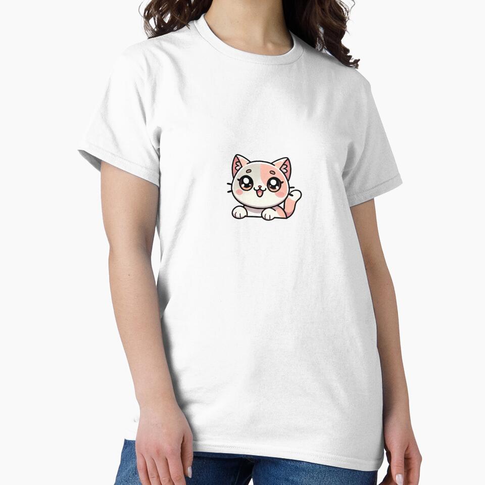 Kawaii Cat - Cute Sticker & T-Shirt by krisssuarez