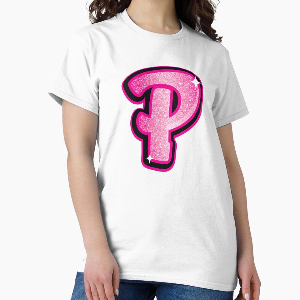 Glitter Pink P Initial Sticker by LazyCreativeCo