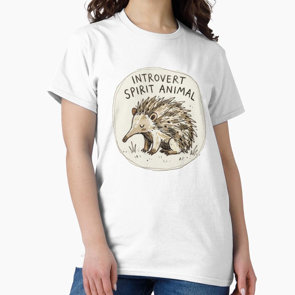 Introvert Spirit Animal Echidna Funny Aussie Wildlife Watercolor by Yellowriversss