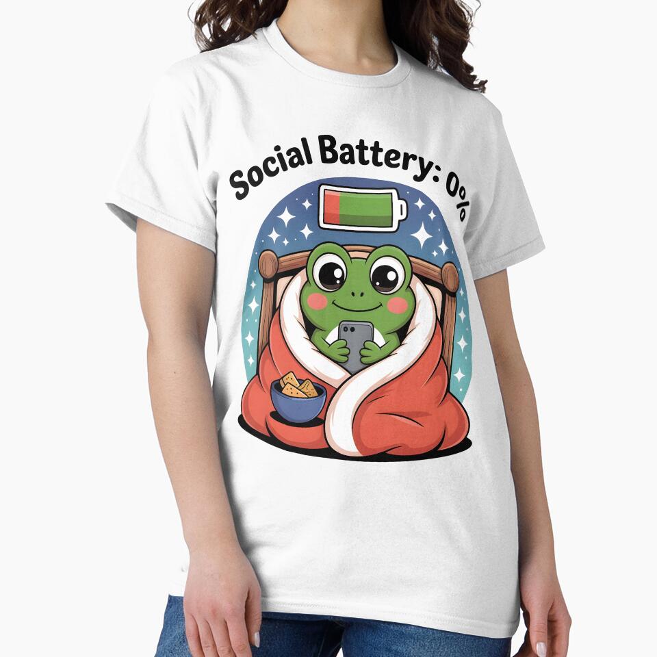 Social Battery 0 – Funny Frog Introvert by al21ex
