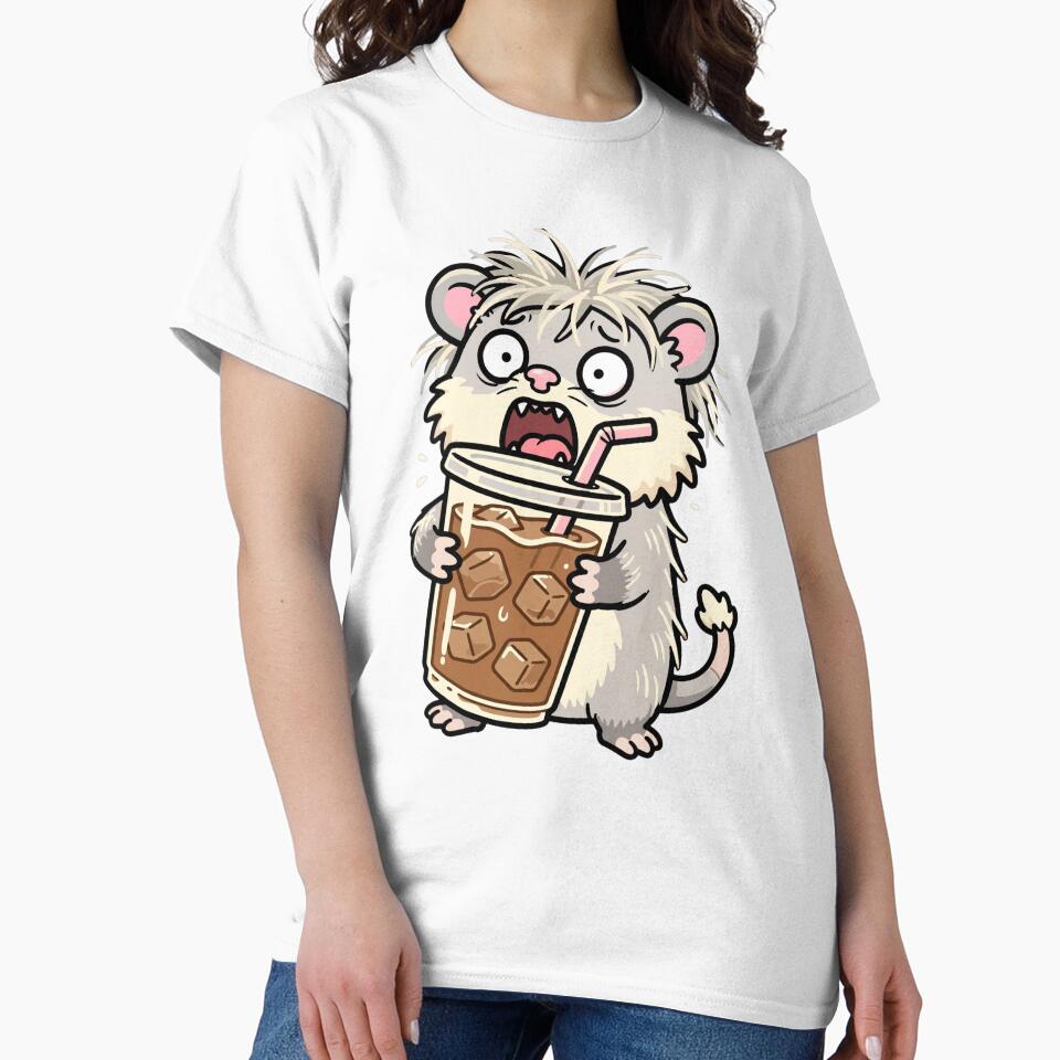 ADHD Hours| Screaming Opossum Holding Giant Iced Coffee| Funny Panicked Meme by Ala'Salem| Cute Characters, Real Moods