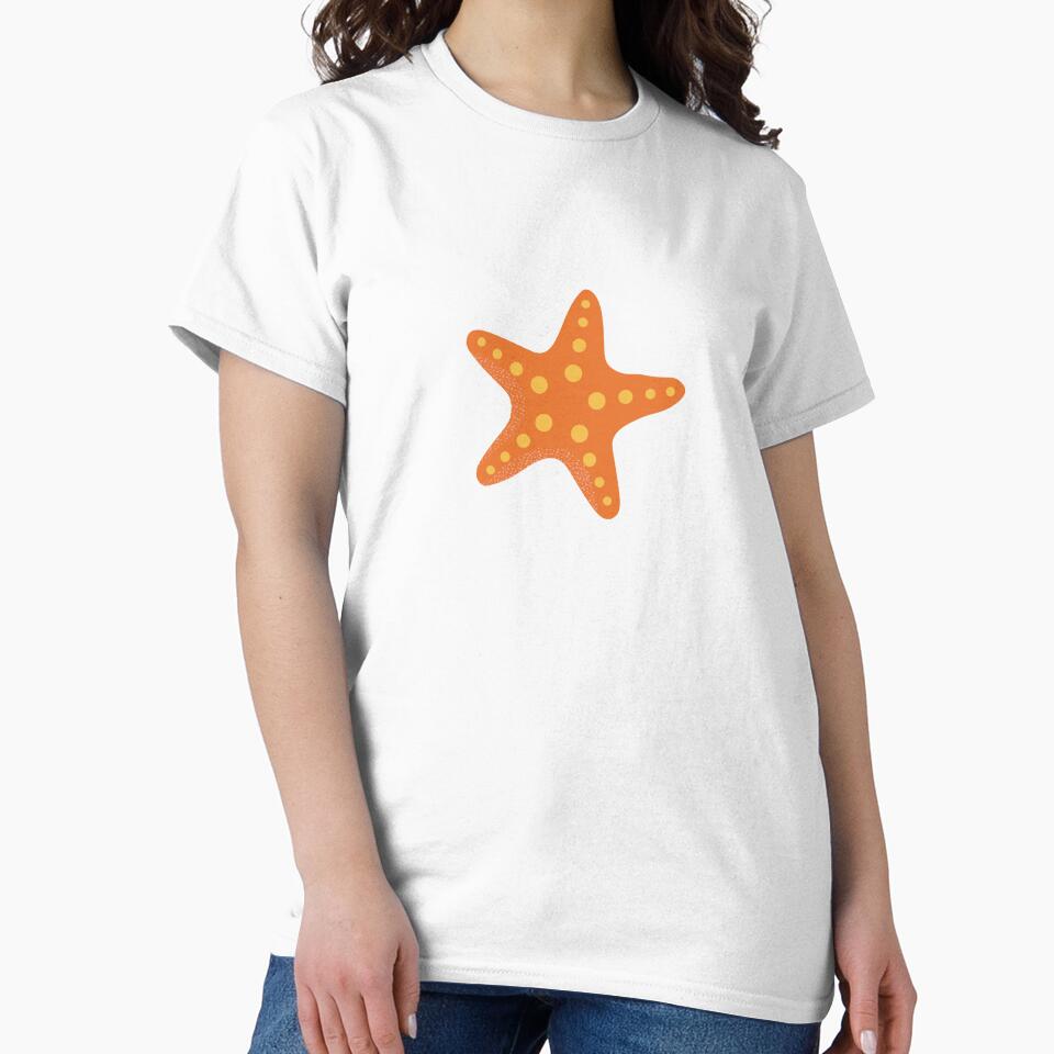 Cute Vibrant Orange Starfish Illustration by BetweenForms
